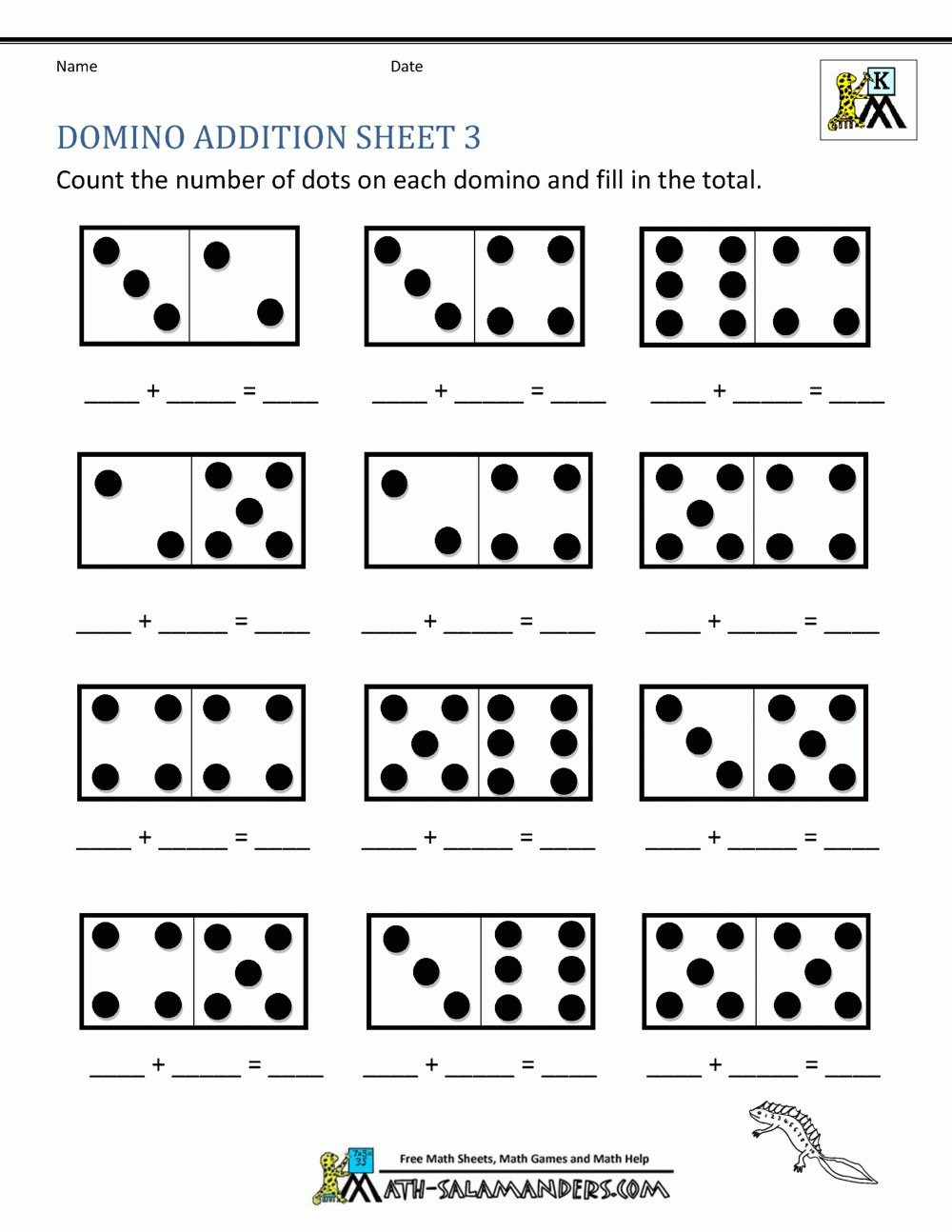 Math Additing Tracing Worksheets For Kindergarten