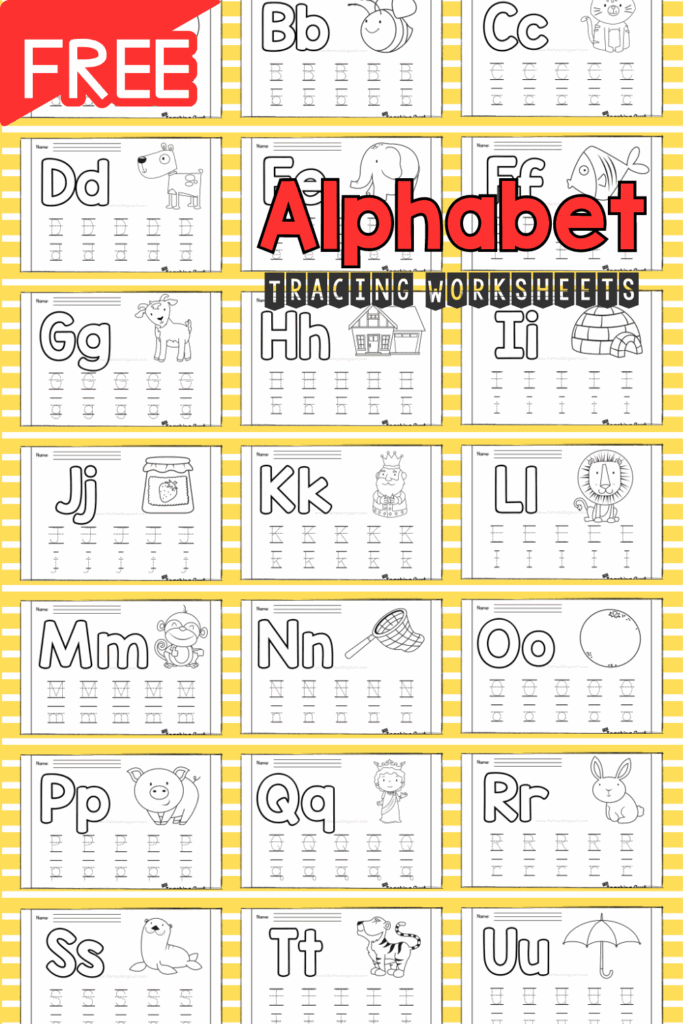 Free Printable Colorful Alphabet Tracing Worksheets
