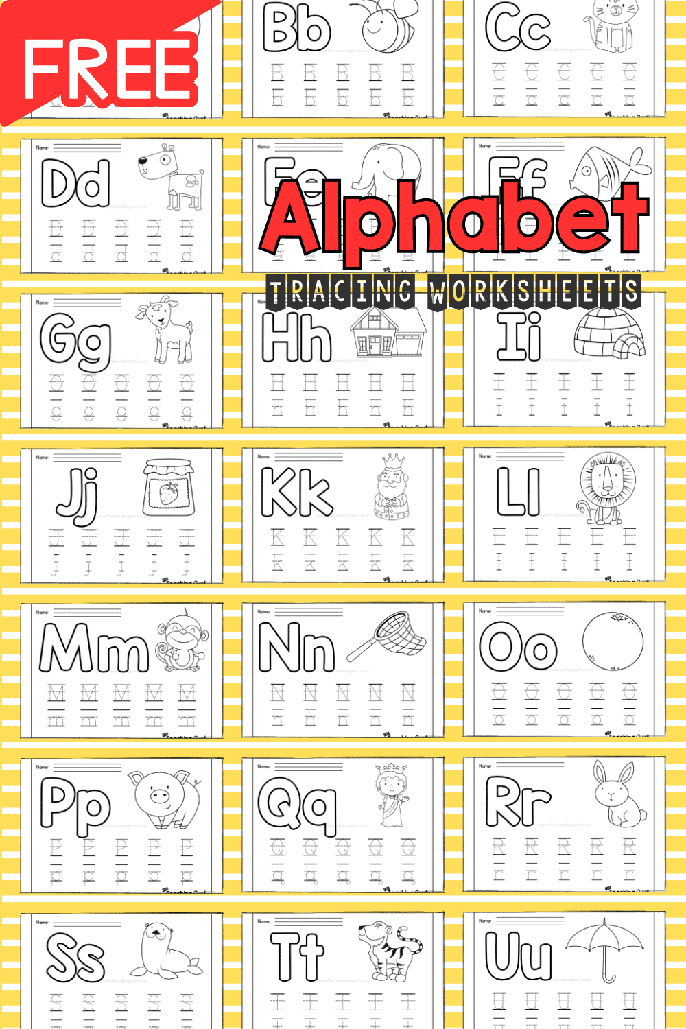Alphabet Tracing Worksheets The Teaching Aunt