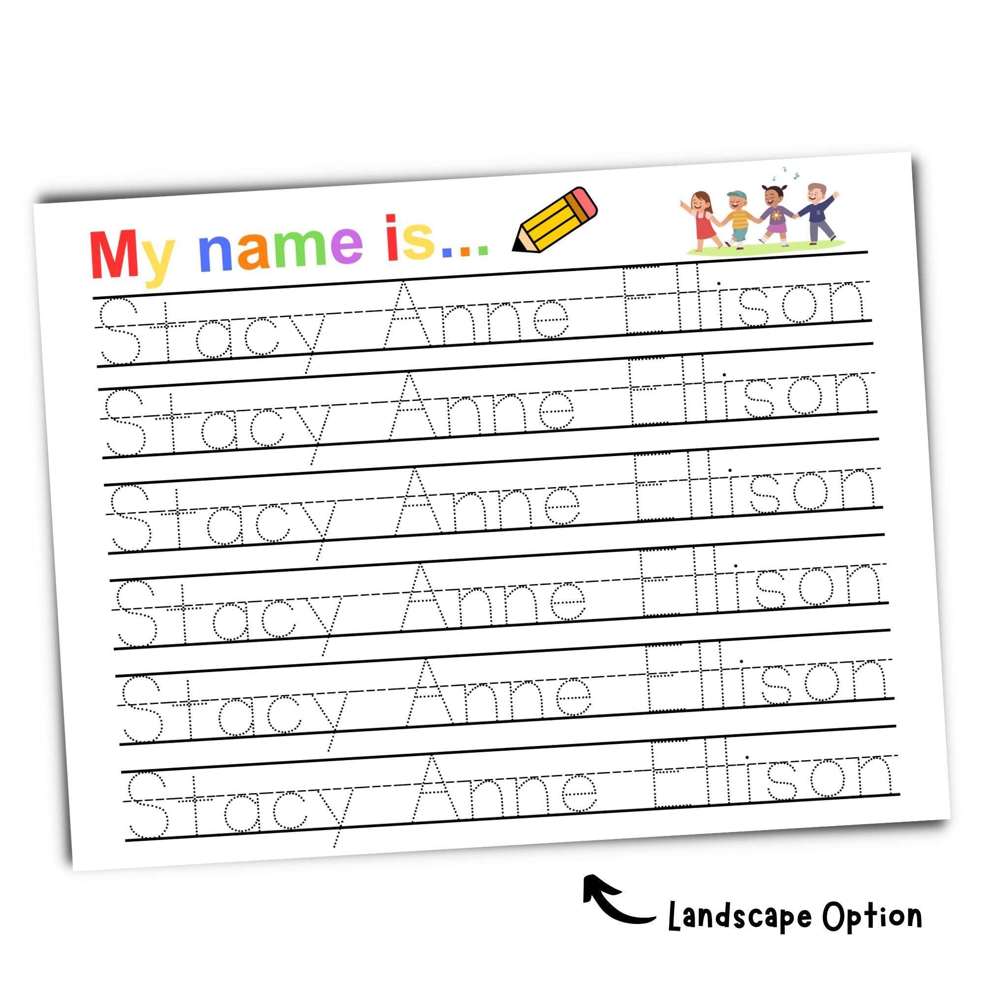 Name Tracing Preschool Printables