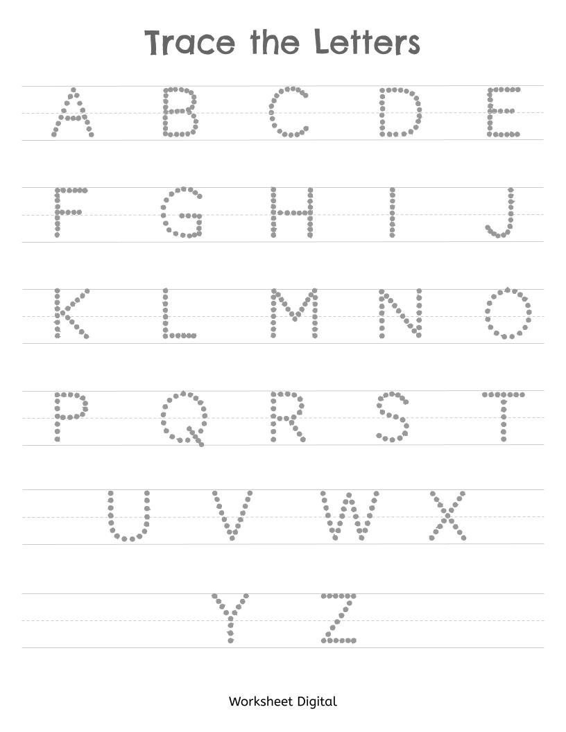 Buy Printable Worksheets Trace The Letters Uppercase A Z Preschool Kindergarten Homeschool Online In India Etsy