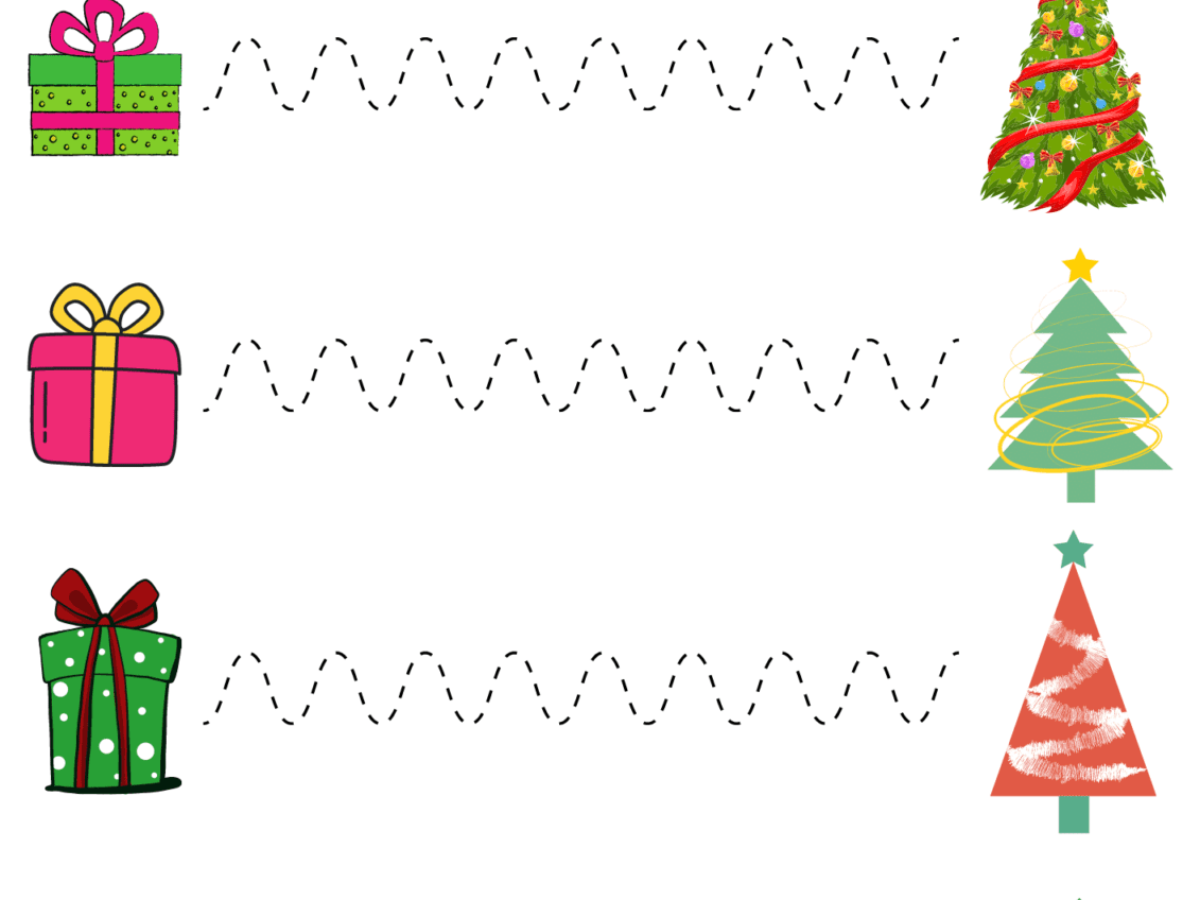 Preschool Christmas Tracing Printables
