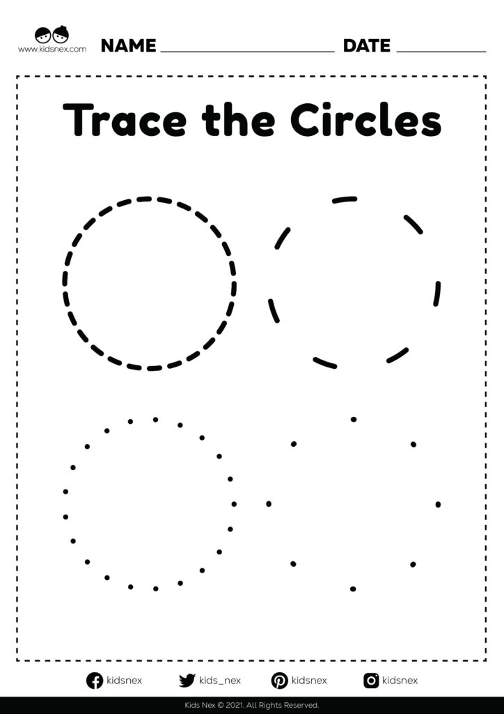 Circle Tracing Worksheet PDF Printable KidsNex