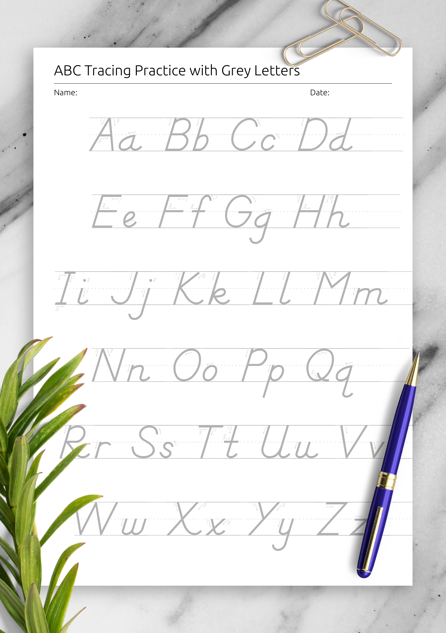 Letter Tracing Preschool Printable