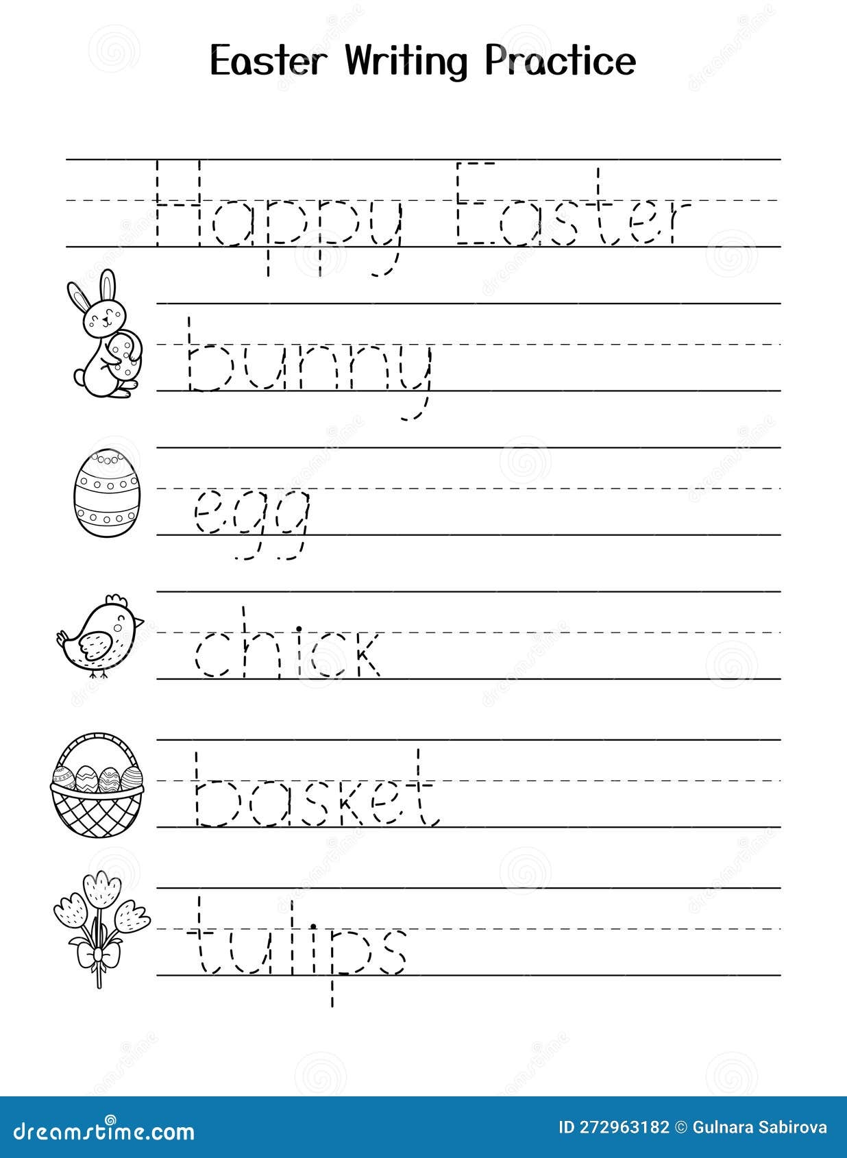 Kindergarten Handwriting Tracing Word Worksheets