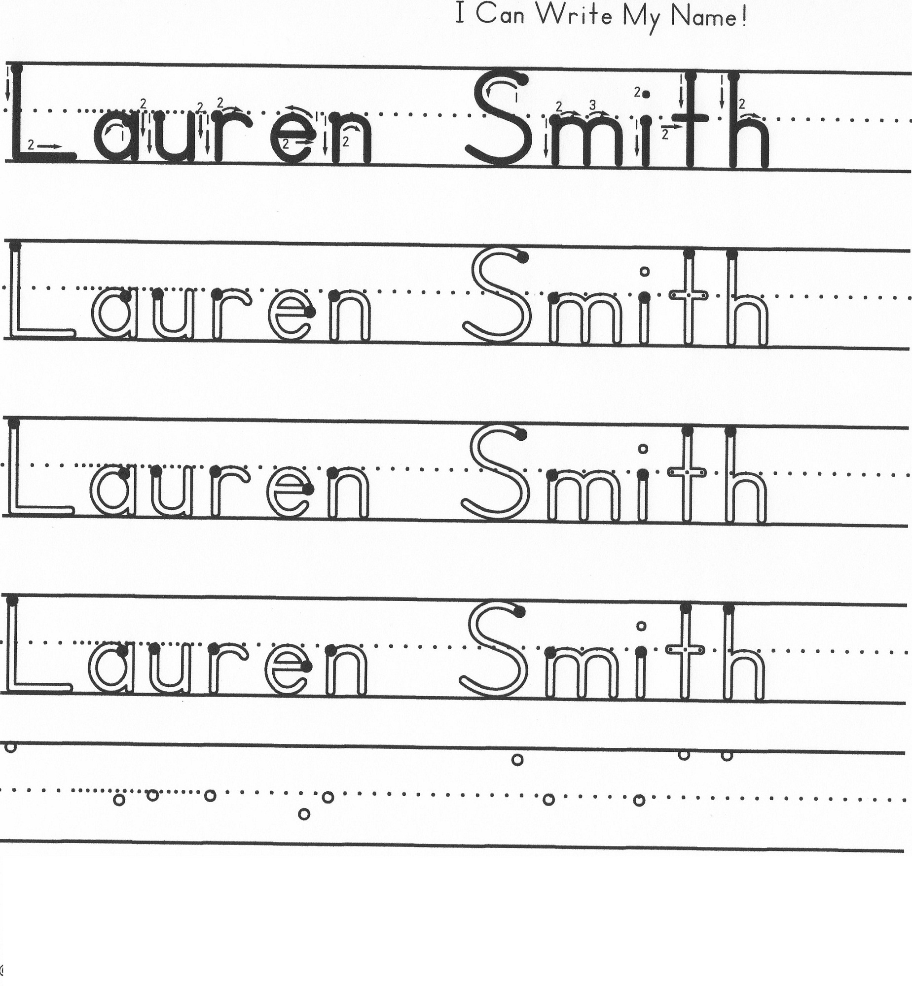 Printable Preschool Name Tracing