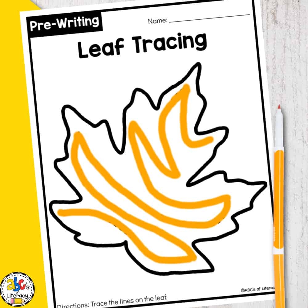 Free Printable Fall Line Tracing Worksheets