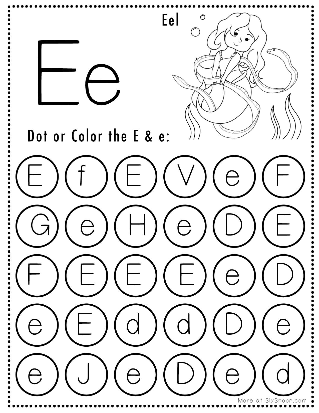 Free Printable Letter E Tracing Worksheets