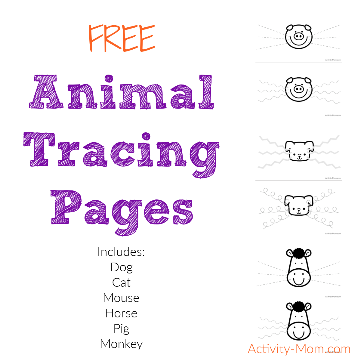 Free Animal Tracing Worksheets The Activity Mom