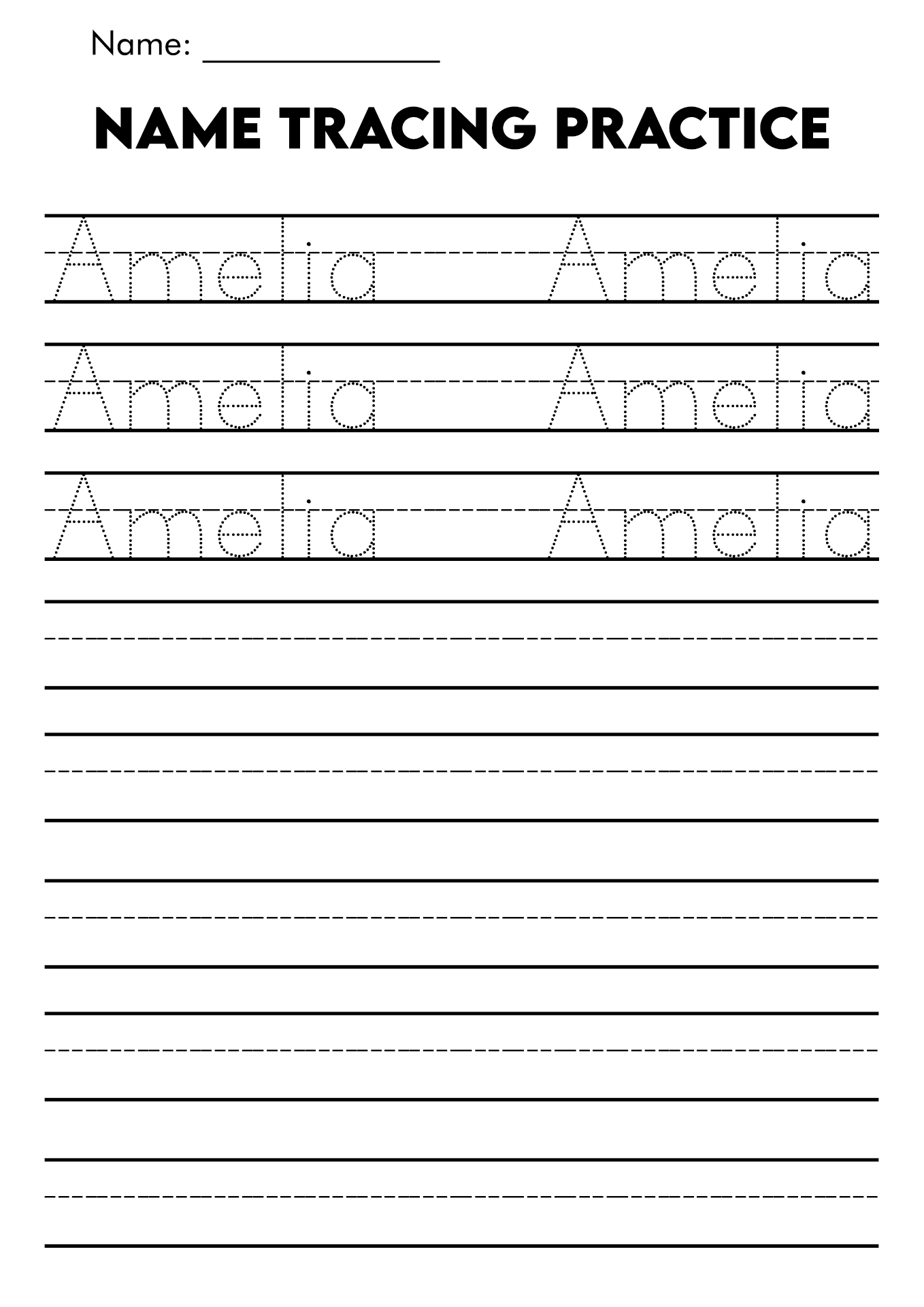 Free Editable And Printable Name Tracing Worksheets Worksheets Library
