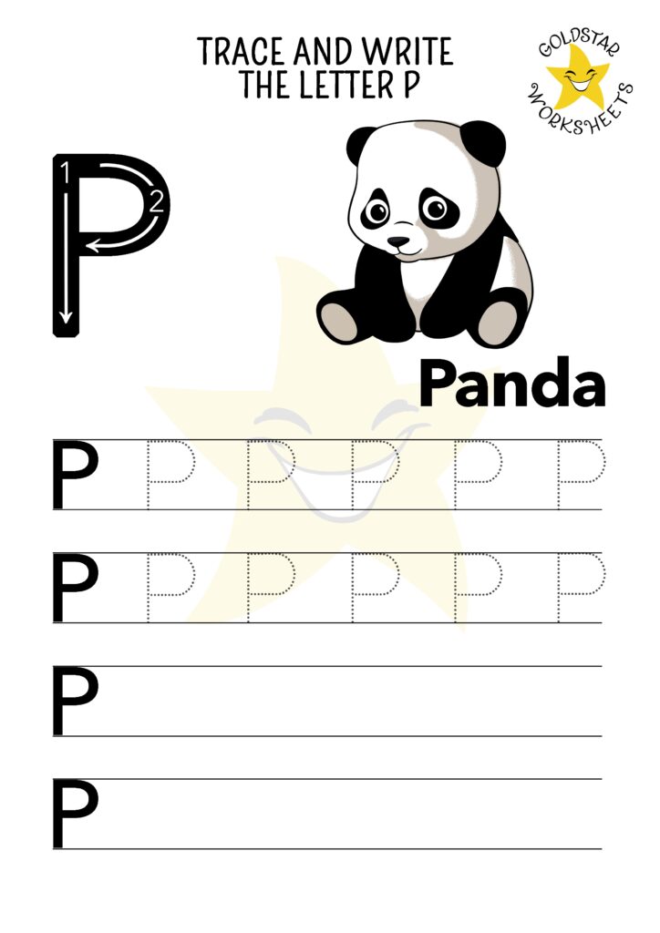 Free Letter P Tracing Worksheets Panda Pig U0026 Penguin Fun 