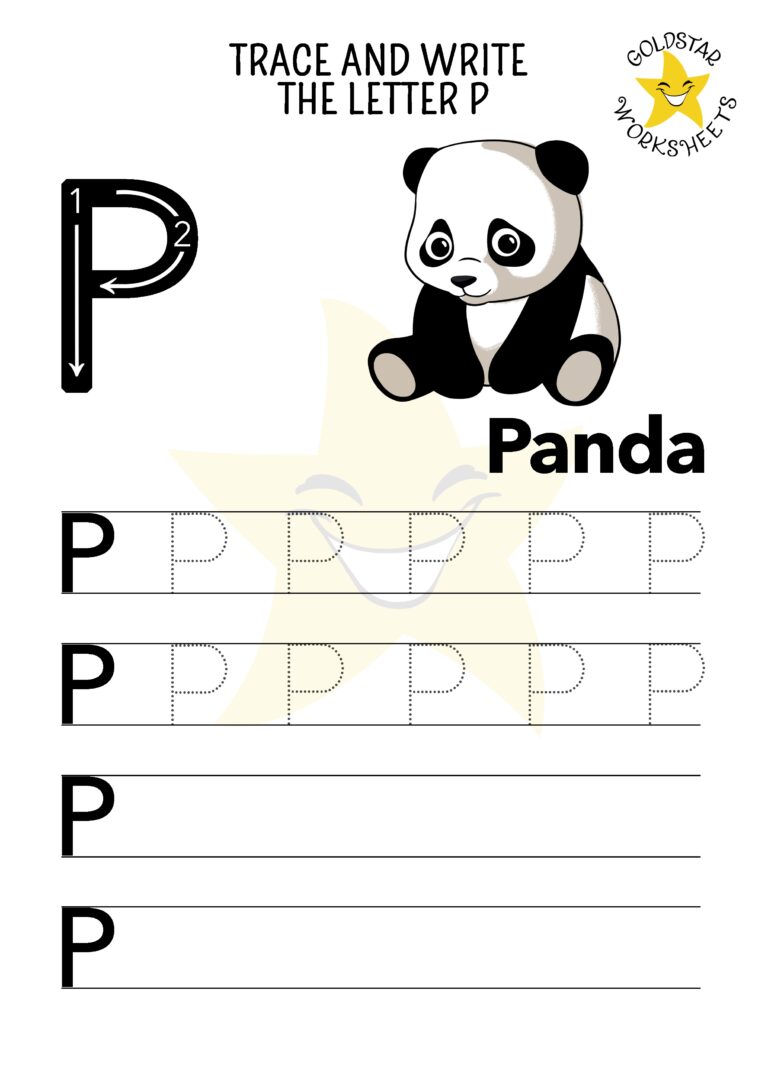 Free Letter P Tracing Worksheets Panda Pig U0026 Penguin Fun 