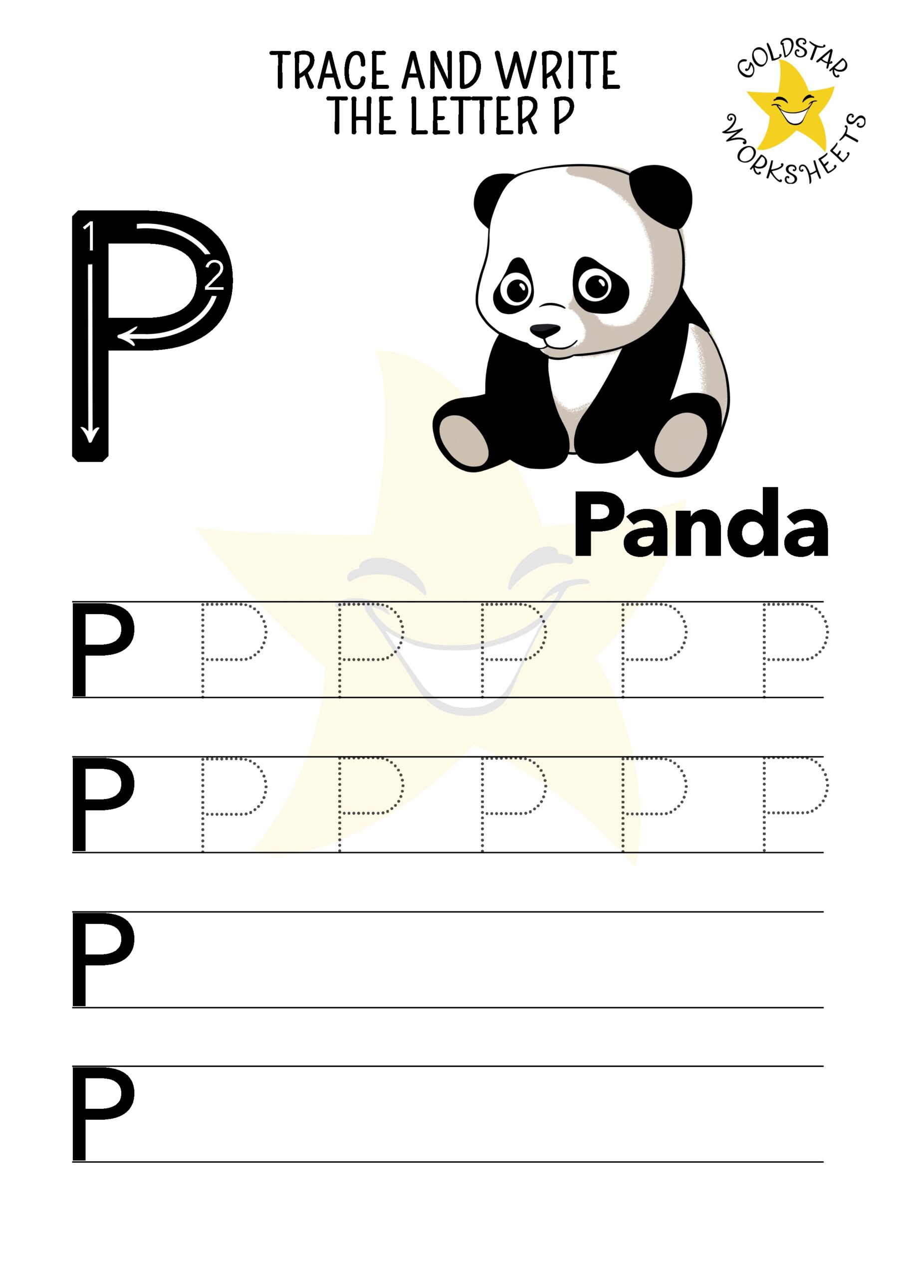 Free Letter P Tracing Worksheets Panda Pig U0026 Penguin Fun 