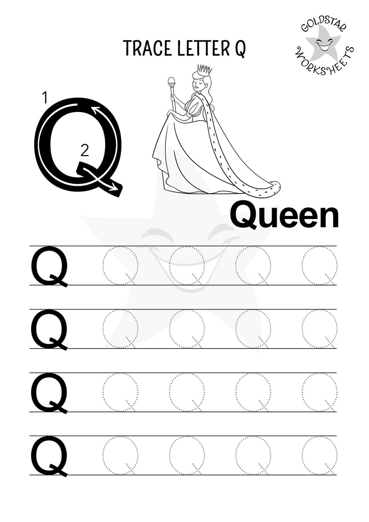 Free Letter Q Tracing Worksheets Queen Quail U0026 Quokka Fun For Kids 