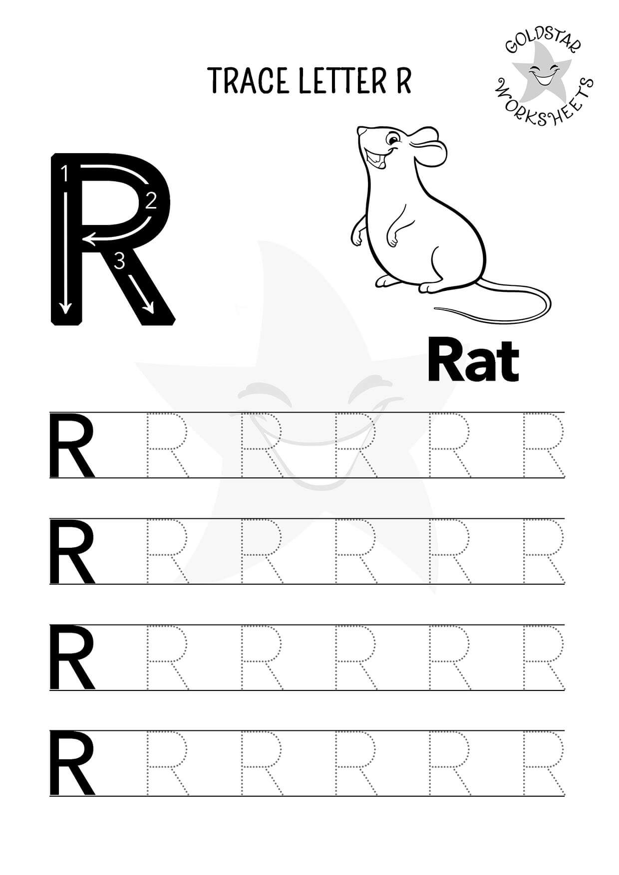 Free Letter R Tracing Worksheets Kids Love Rat Rabbit U0026 Robin Fun 