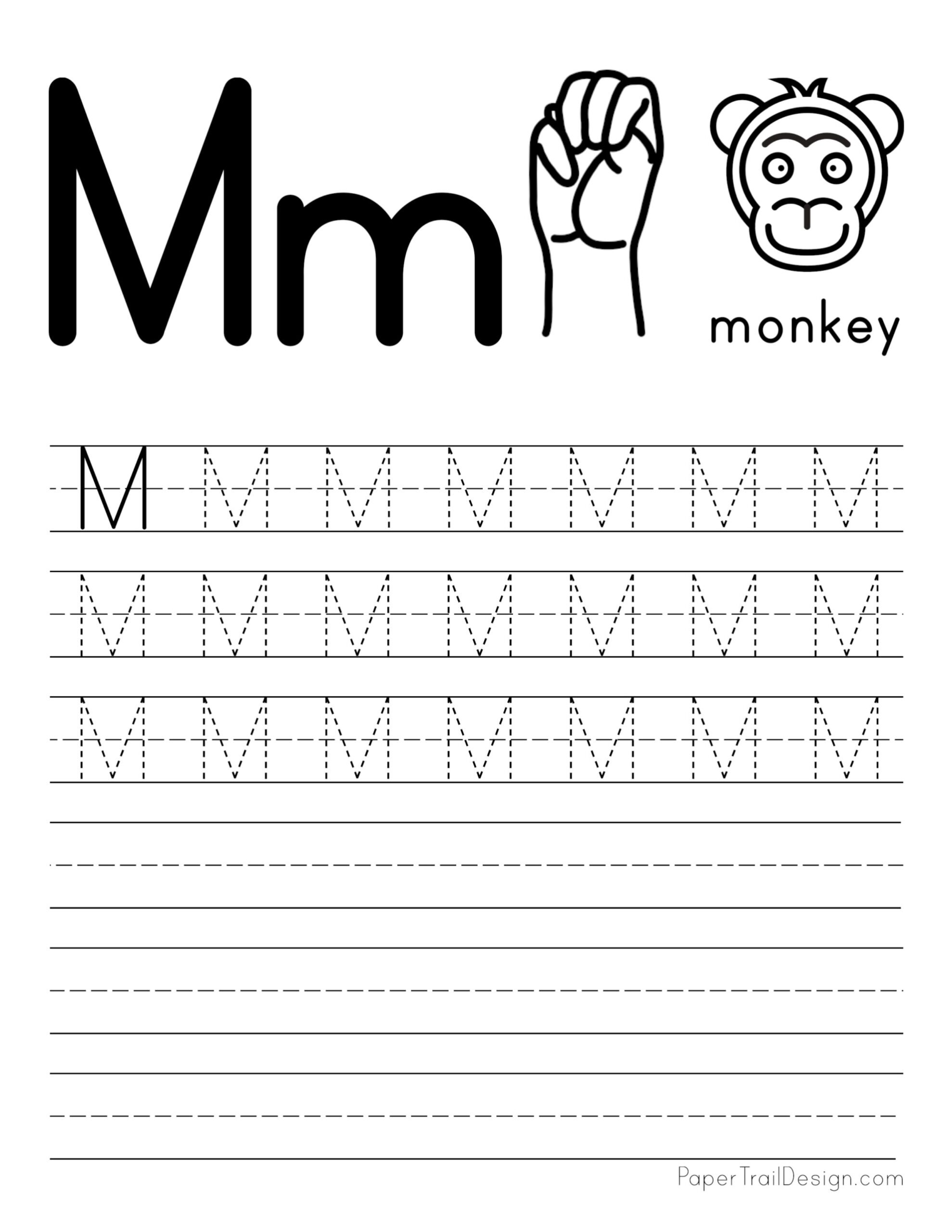 Free Letter Tracing Worksheets Paper Trail Design
