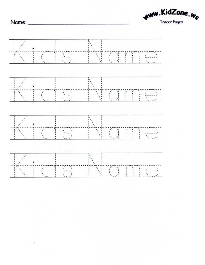 Name Tracing Printables For Preschoolers