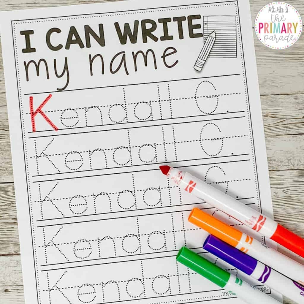 Preschool Name Tracing Printables
