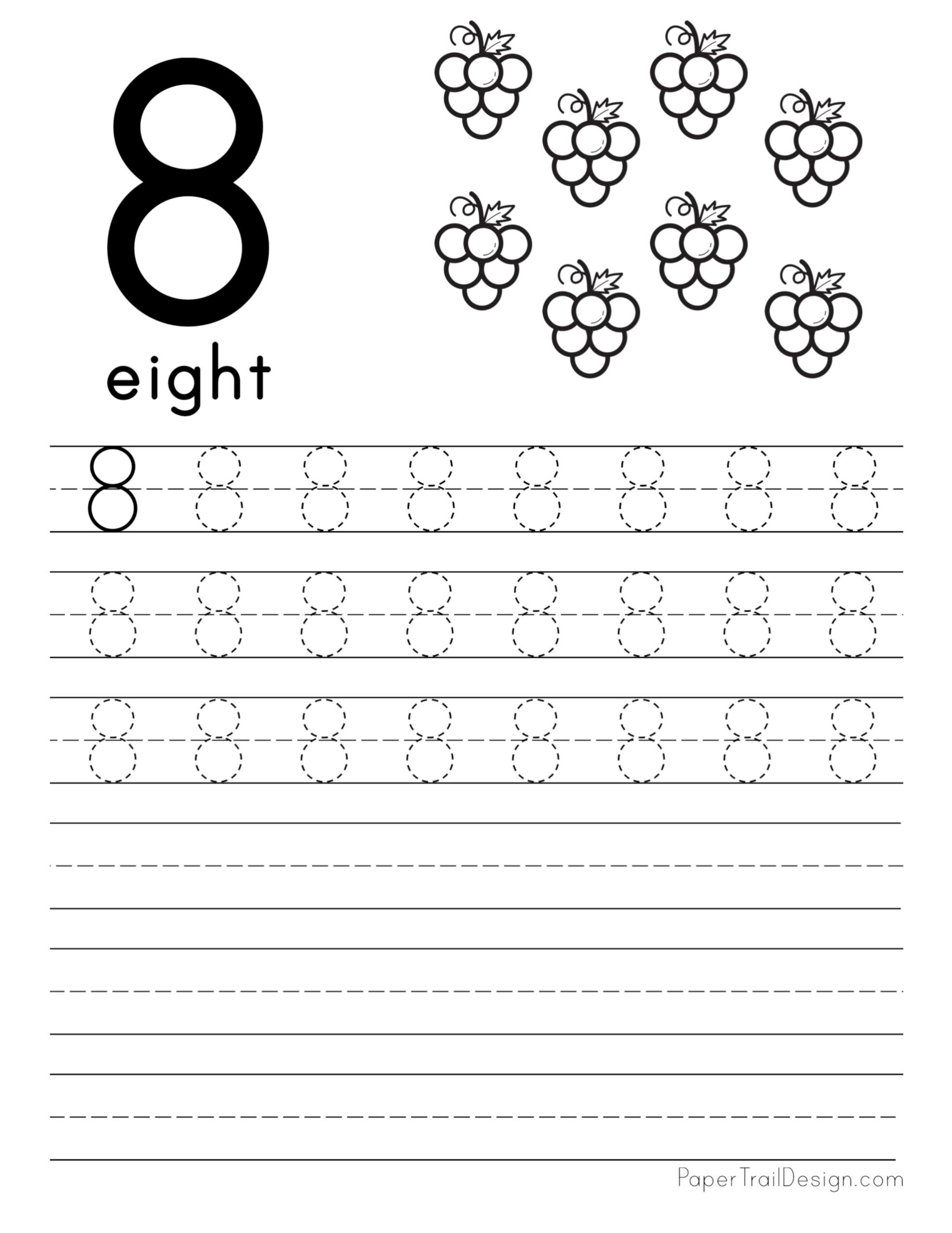 FREE Number 8 Worksheets For Preschool The Hollydog Blog 