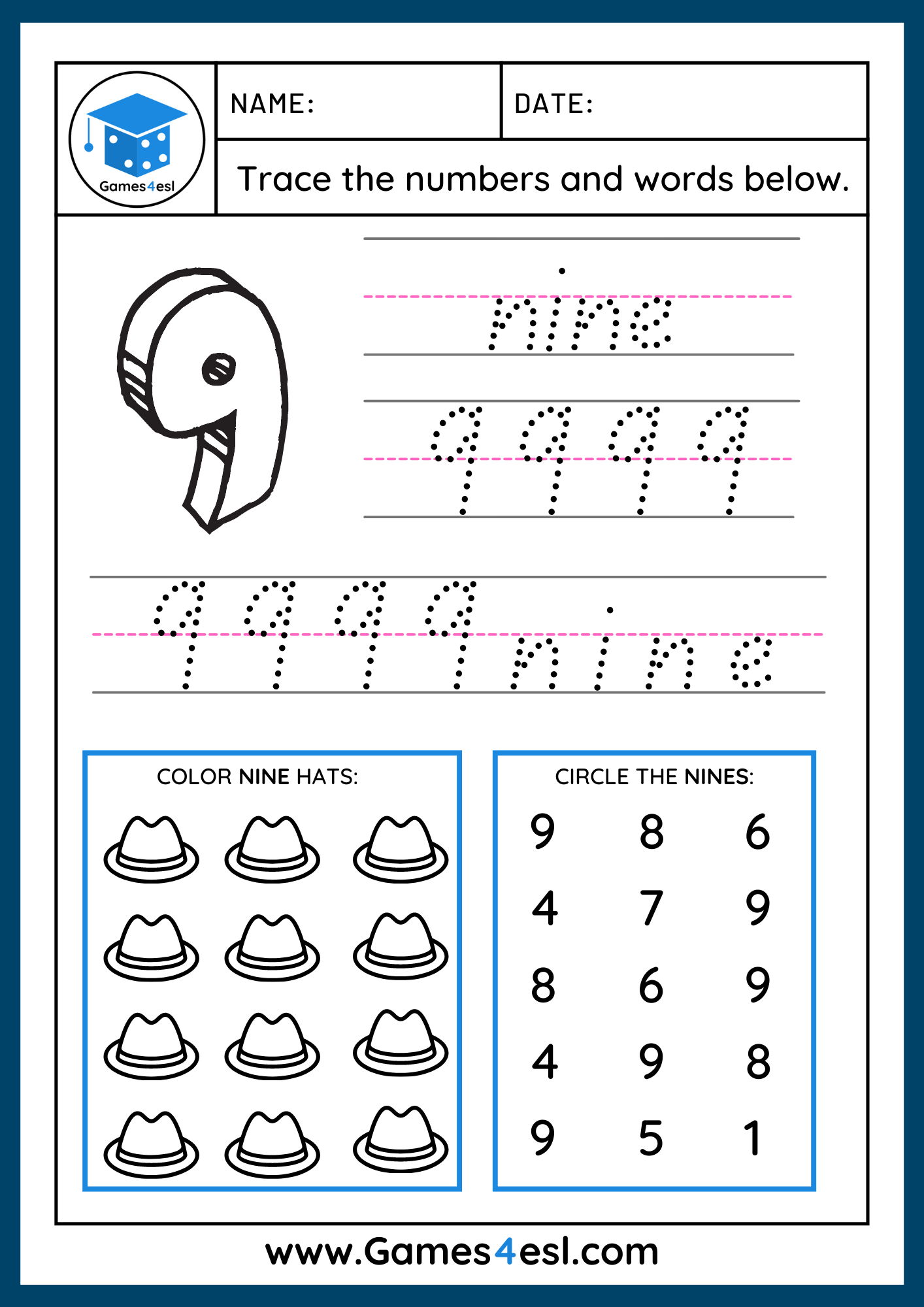 Printable 1-15 Tracing Sheet Preschool