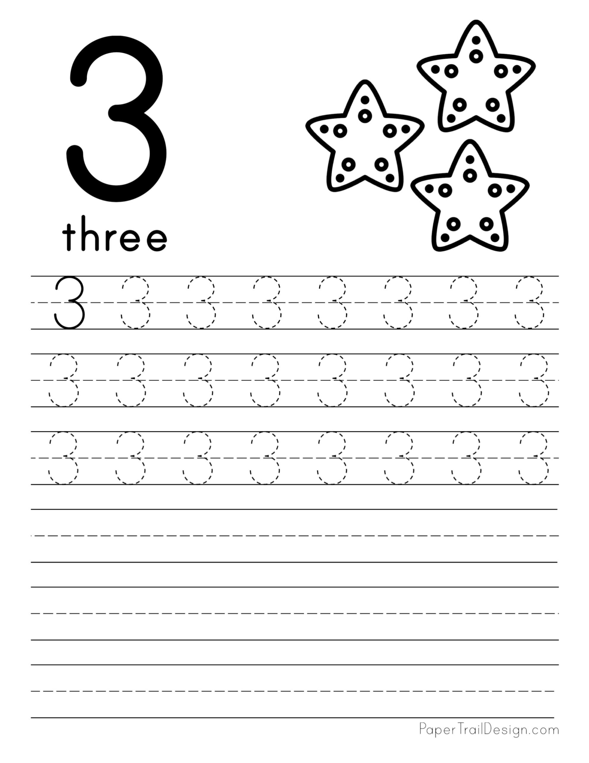 Free Number Tracing Worksheets Paper Trail Design
