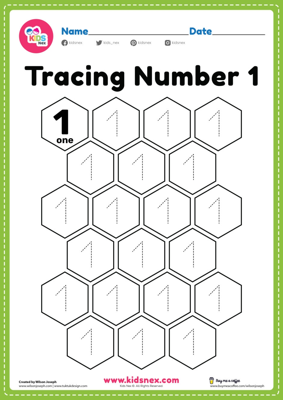 Free PDF Printable Number 1 Tracing Worksheet For Kids Free PDF Printable Number 1 Tracing Worksheet For Kids