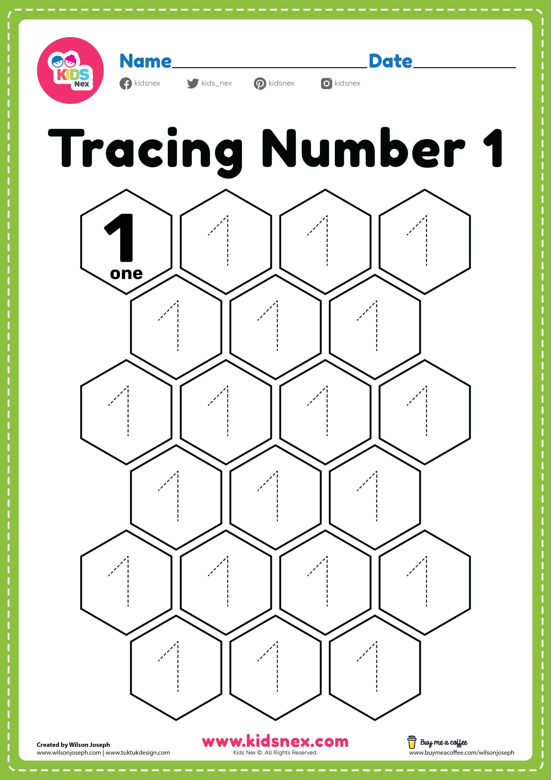 Free PDF Printable Number 1 Tracing Worksheet For Kids Free PDF Printable Number 1 Tracing Worksheet For Kids
