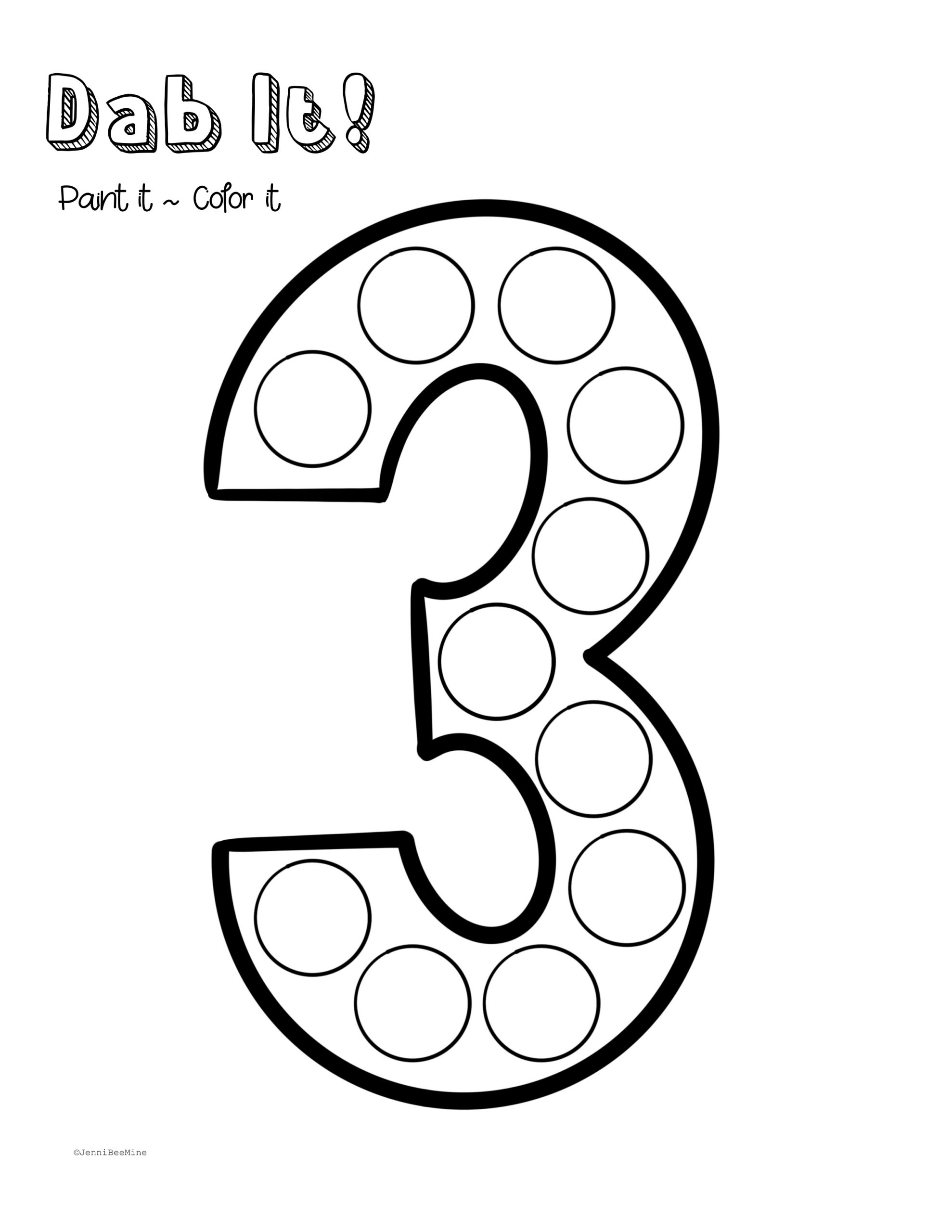 Free Printable Number 3 Tracing Worksheets