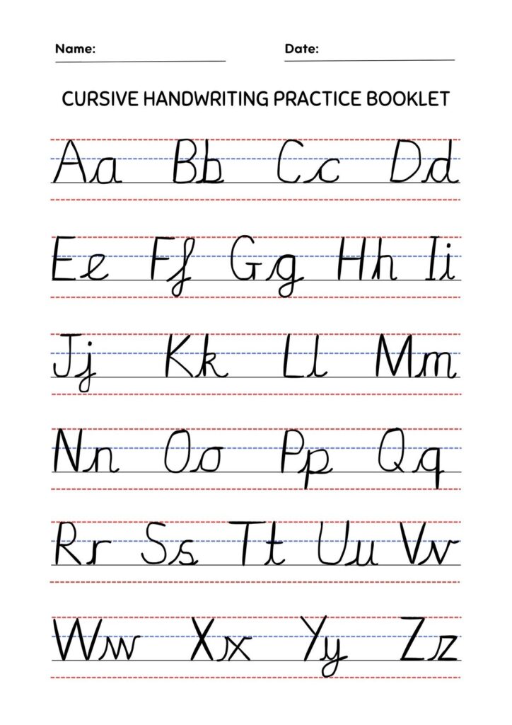 Free Printable Cursive Tracing Worksheets