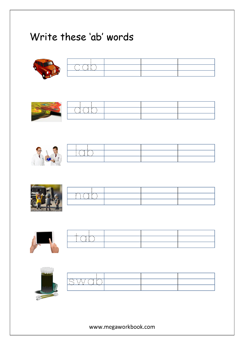 Free Printable CVC Words Writing Worksheets For Kids Three Letter Rhyming Words For Kindergarten MegaWorkbook Free Printable CVC Words Writing Worksheets For Kids Three Letter Rhyming Words For Kindergarten MegaWorkbook