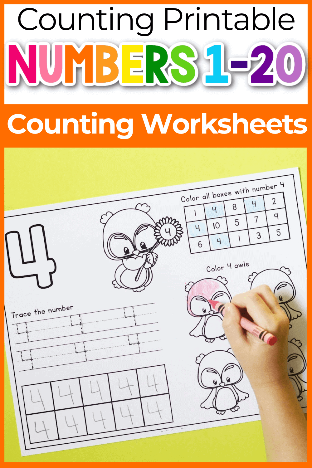 Number Tracing Worksheet Printable Free
