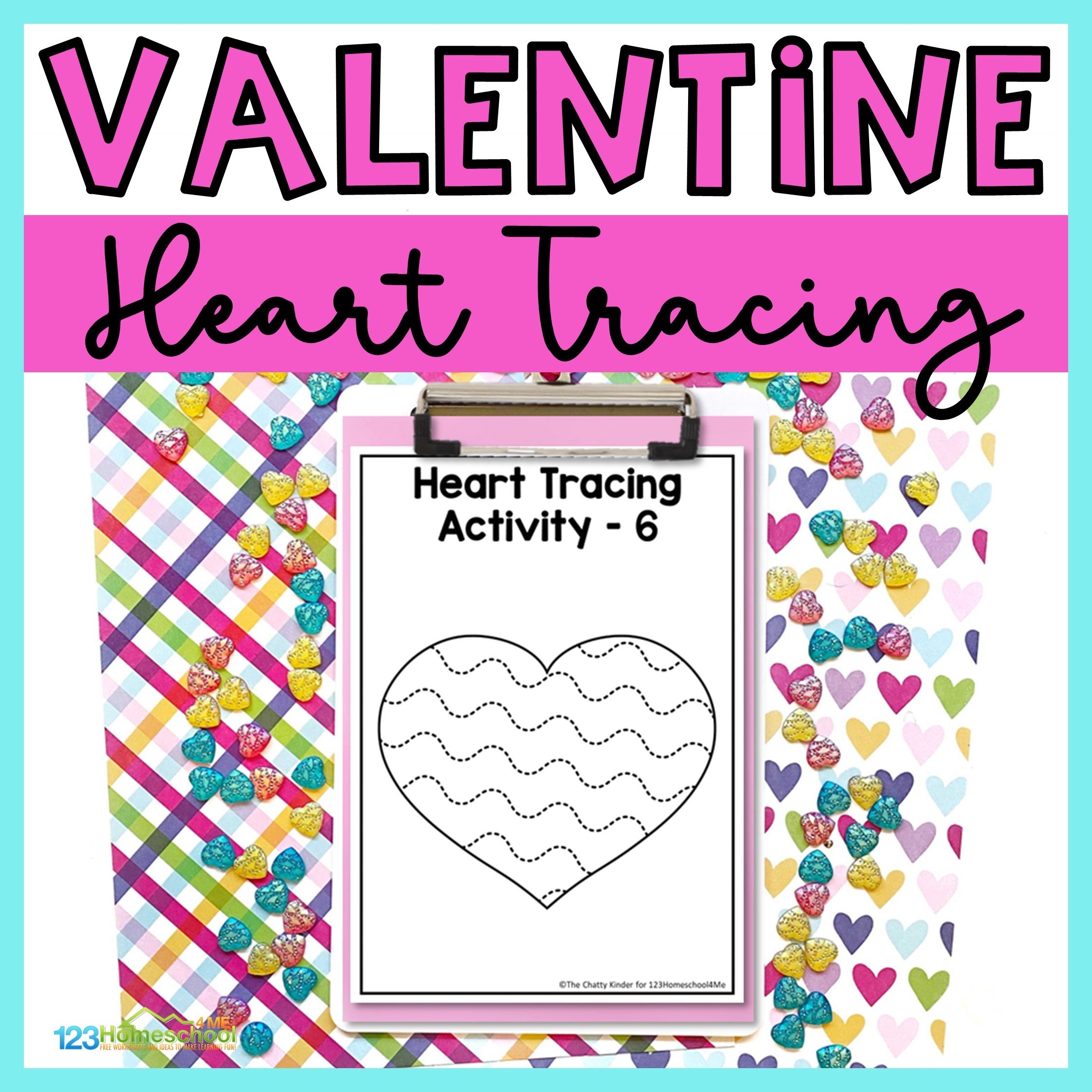  FREE Printable Heart Tracing Worksheet Activity For Preschool