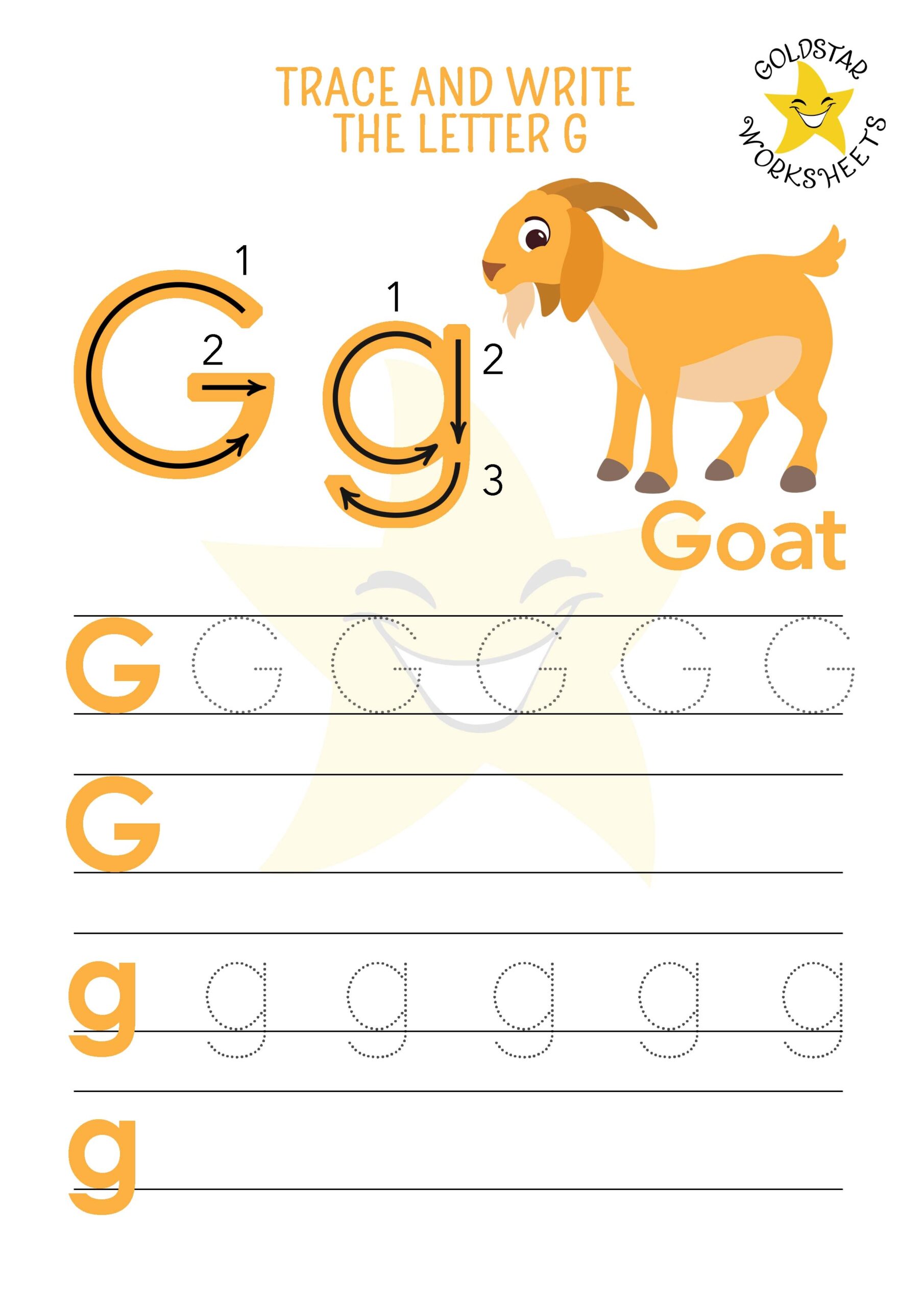 Free Printable Letter G Tracing Worksheets Goat Giraffe U0026 Goose Fun 