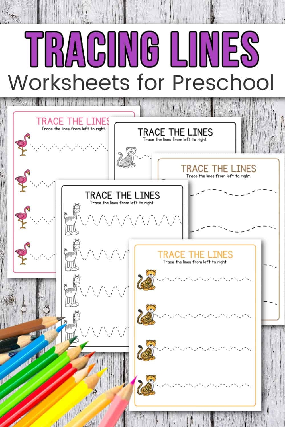 Printable Tracing Lines Preschool Sheets