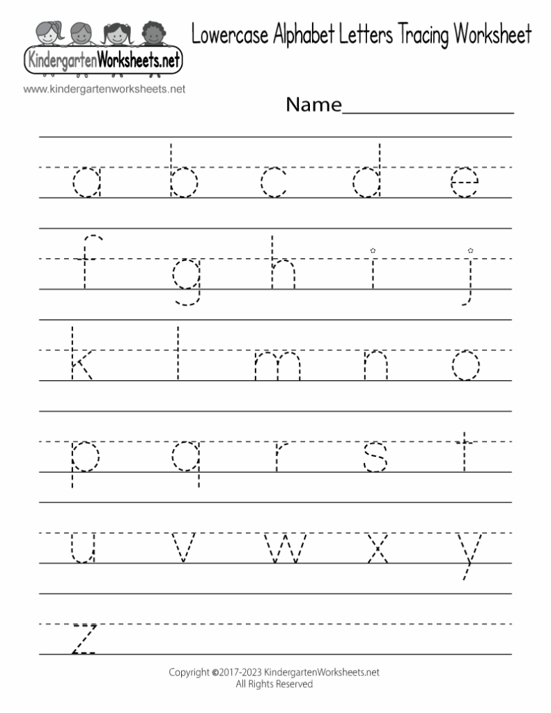 Free Kindergarten Tracing Worksheets