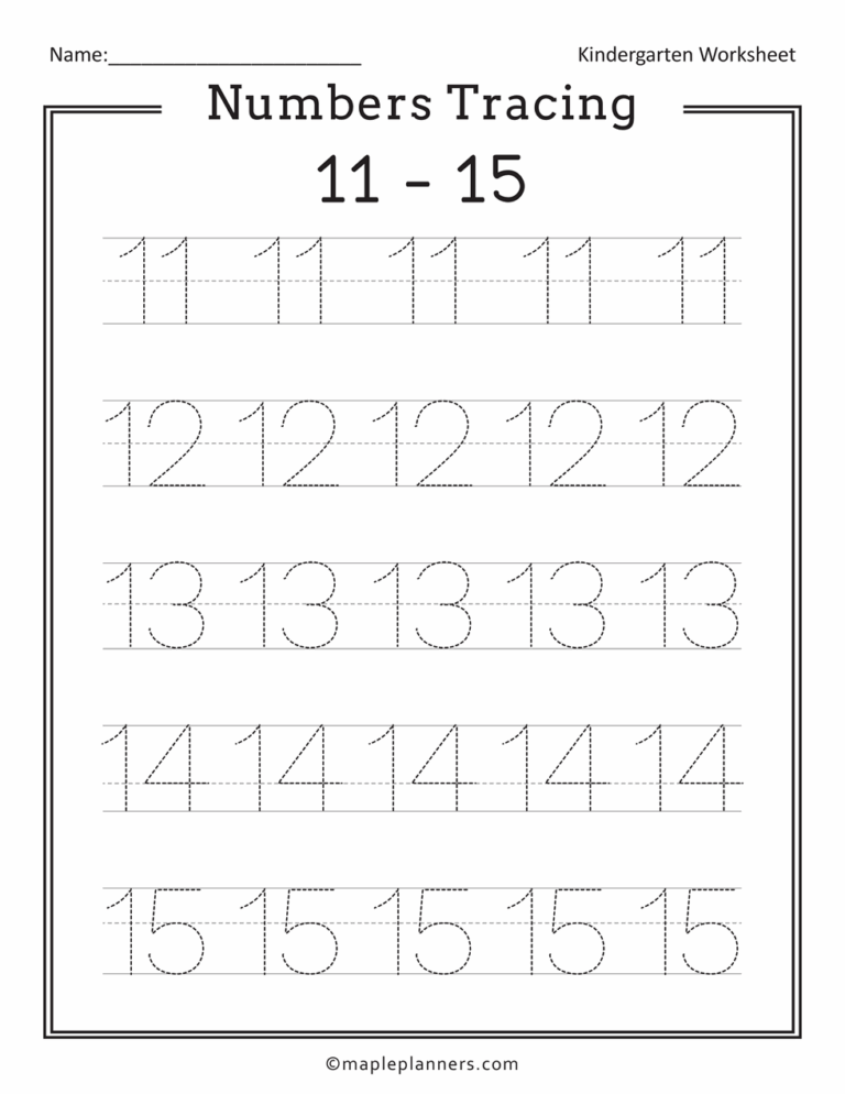 Free Printable Numbers Tracing 1 20 Worksheets For Kids Worksheets Library