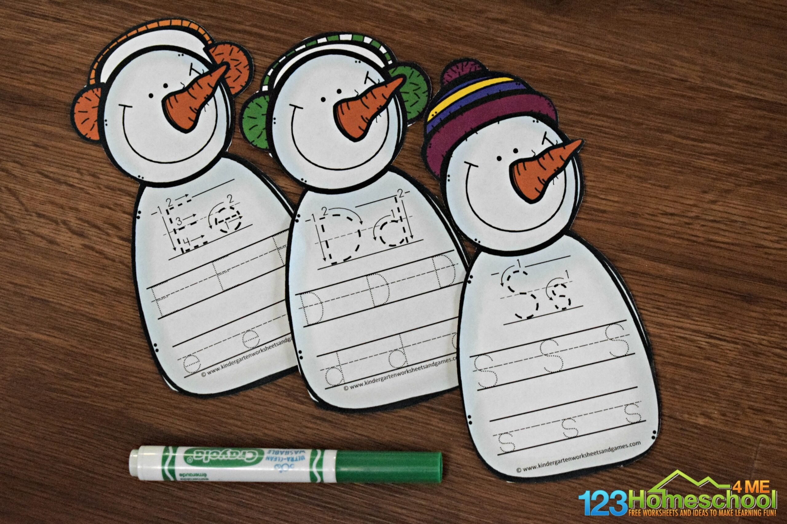  FREE Printable Snowman Letter Tracing Activities For Preschoolers