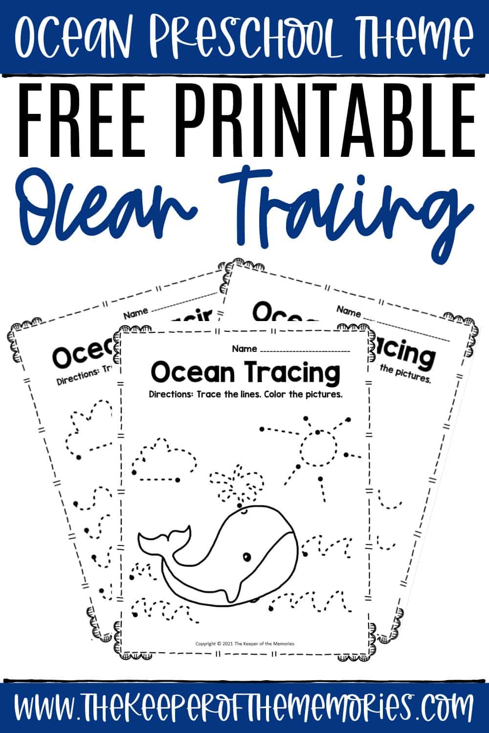 Free Printable Tracing Ocean Preschool Worksheets The Keeper Of 