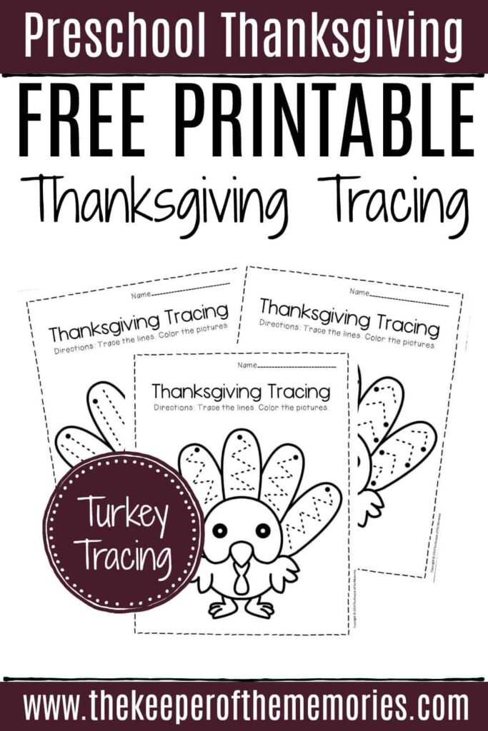 Free Printable Tracing Thanksgiving Preschool Worksheets