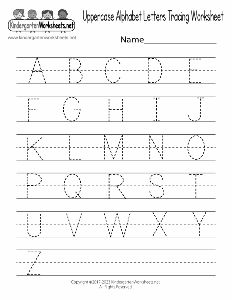 Alphabet Tracing Uppercase Worksheets Kindergarten Free