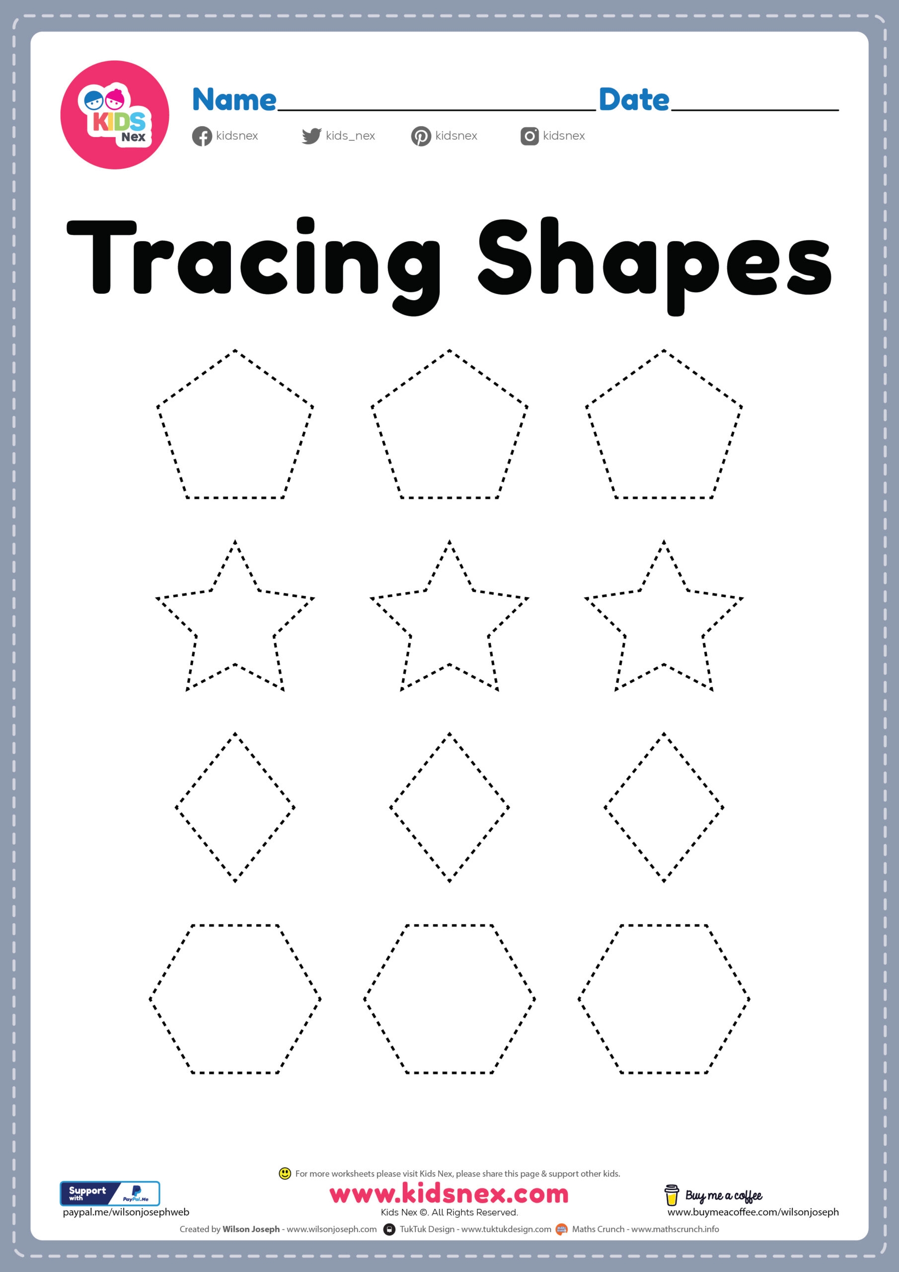 Free Printable Worksheet For Tracing Square Shapes For Kids