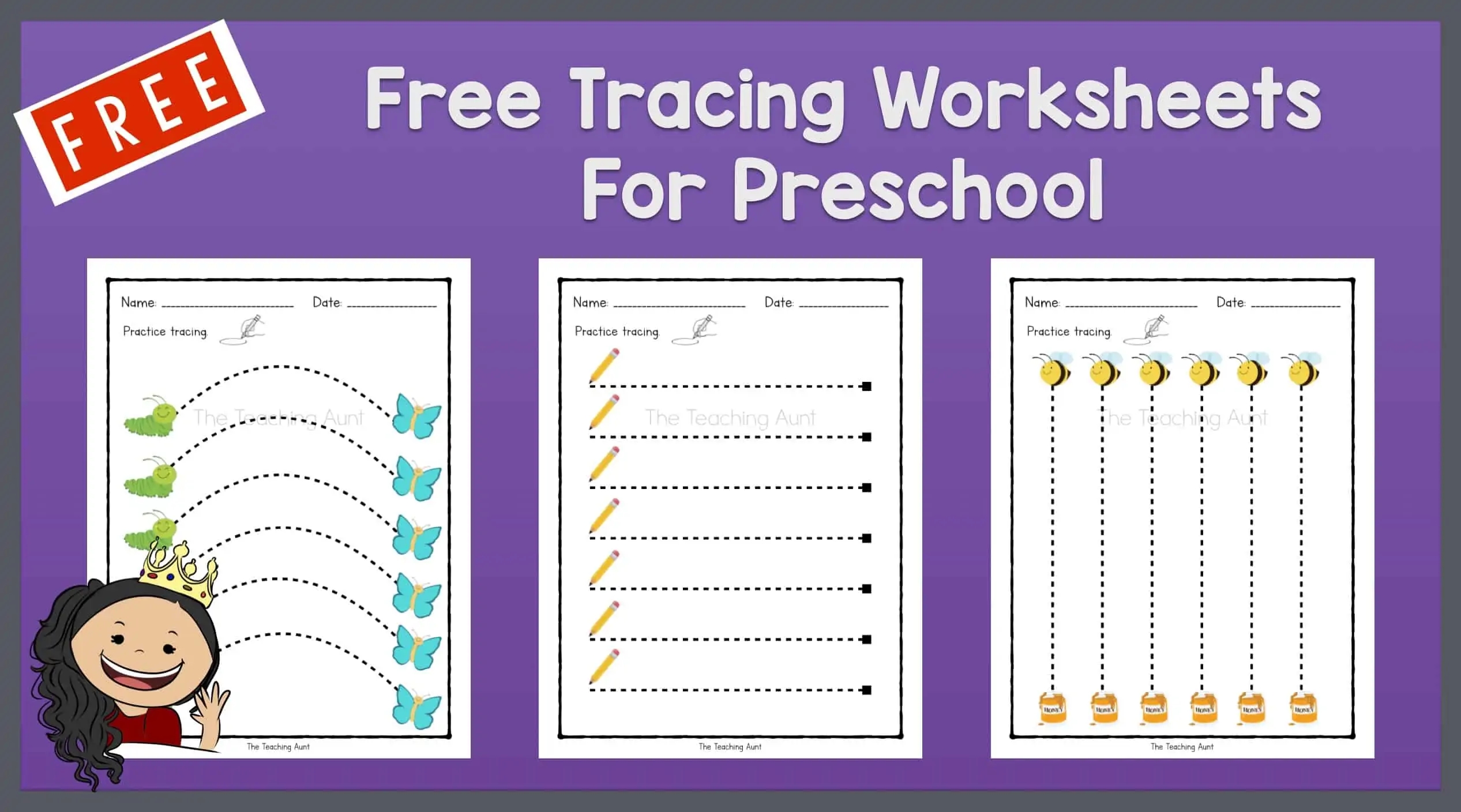 Free Tracing Worksheets For Preschool The Teaching Aunt Free Tracing Worksheets For Preschool The Teaching Aunt