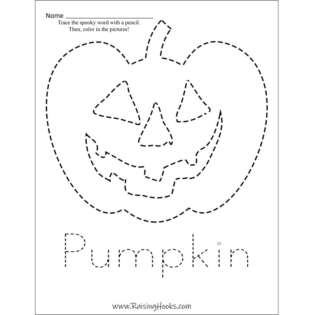 Free Printable Halloween Tracing Worksheets