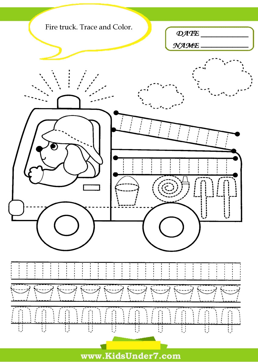 Preschool Cars And Trucks Tracing Printables