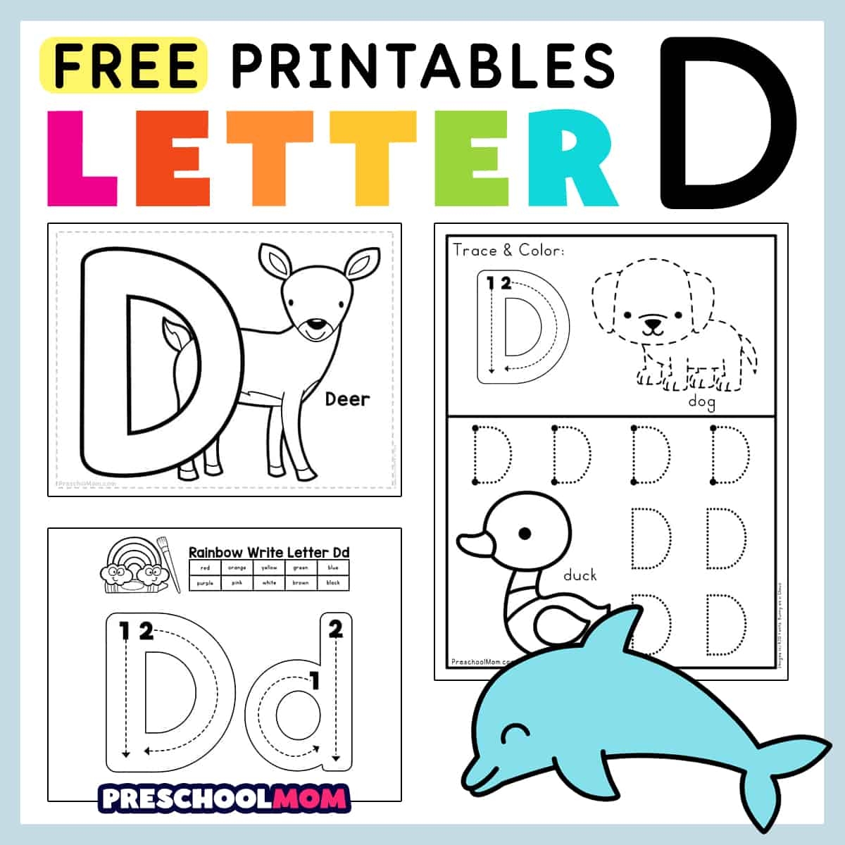 Free Printable Letter D Tracing Worksheets
