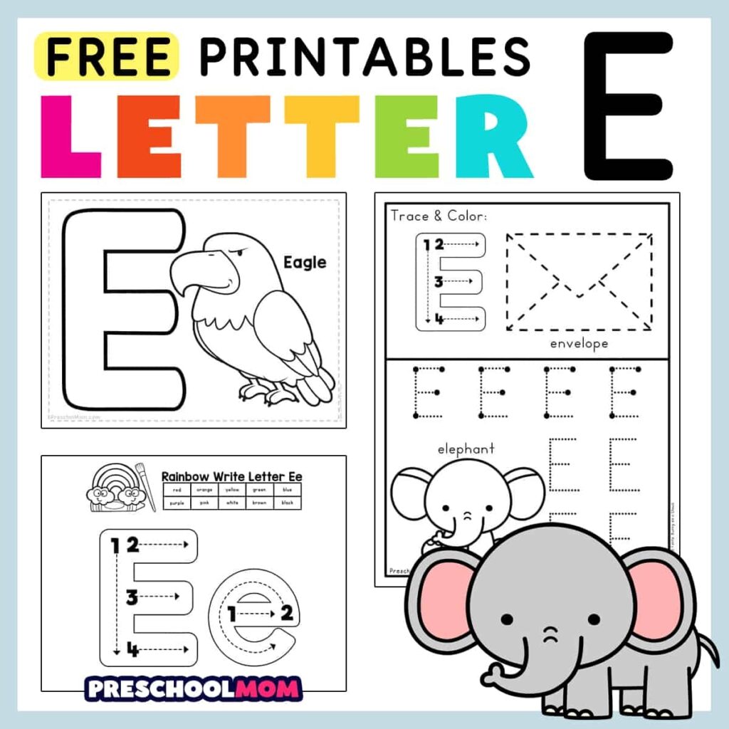 Free Printable Preschool Tracing E