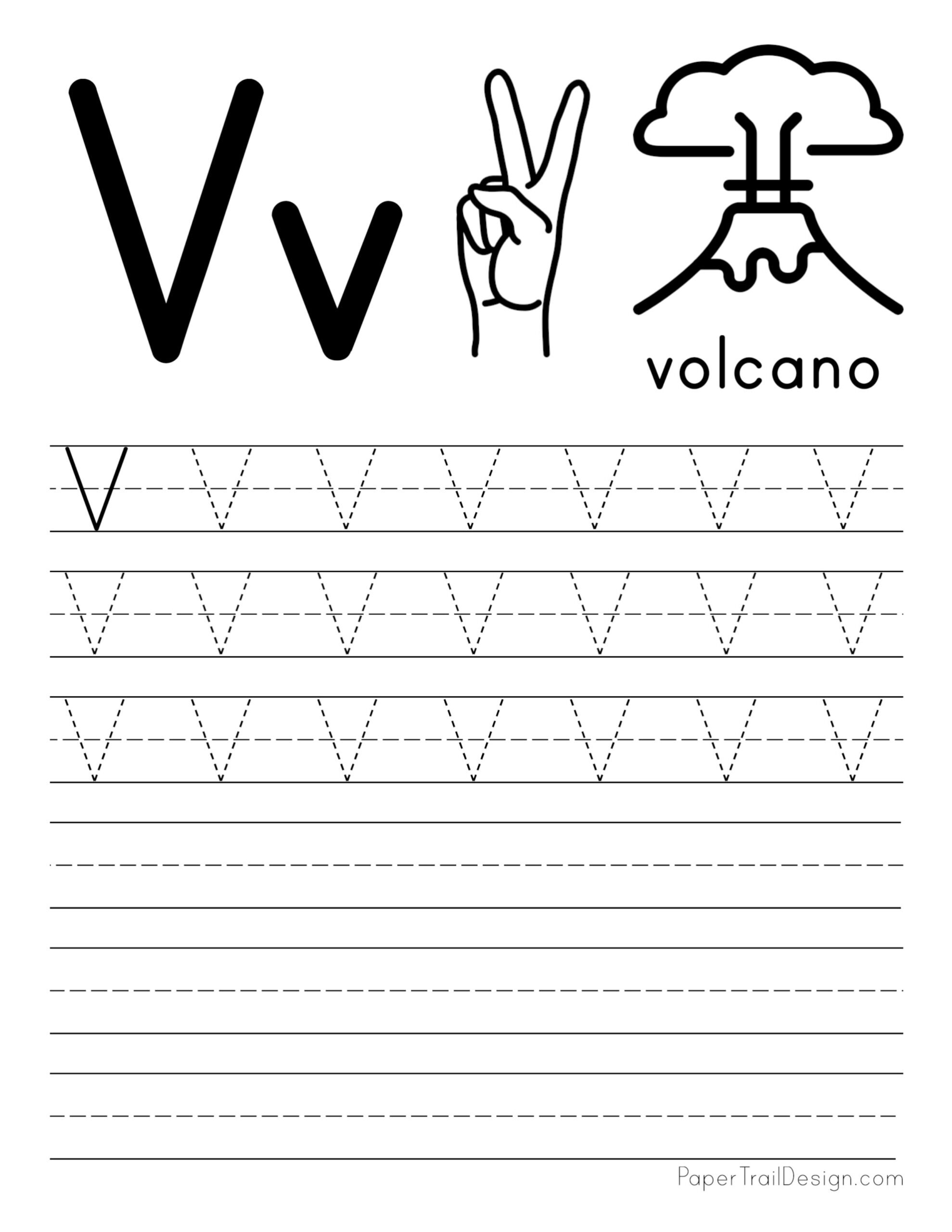 Letter Tracing V Worksheets For Preschoolers Online SplashLearn 