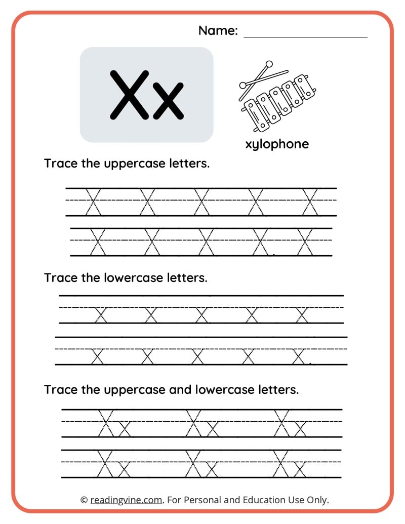 Letter X Worksheets For Preschool Free Printable