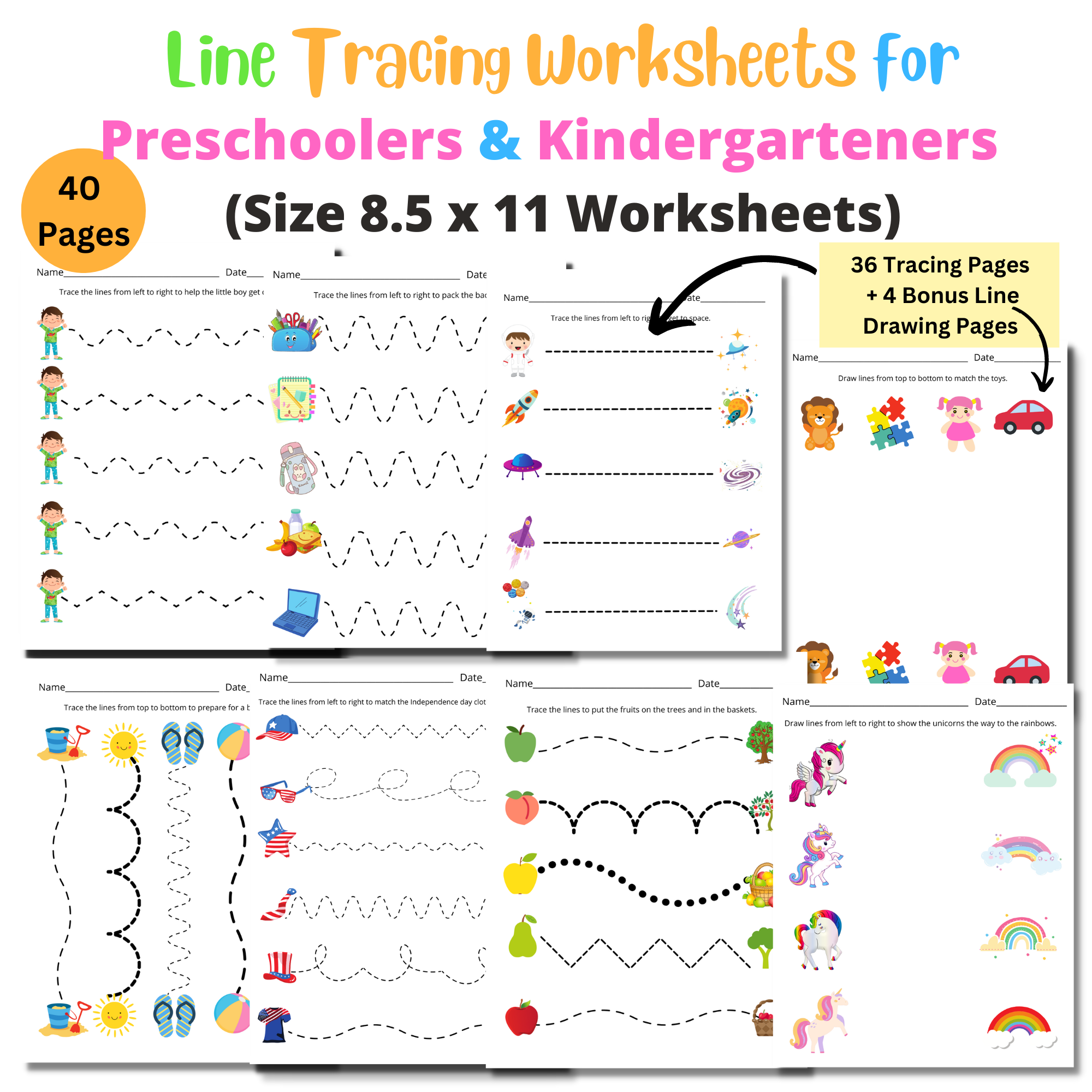 Printable Tracing Worksheets Preschool