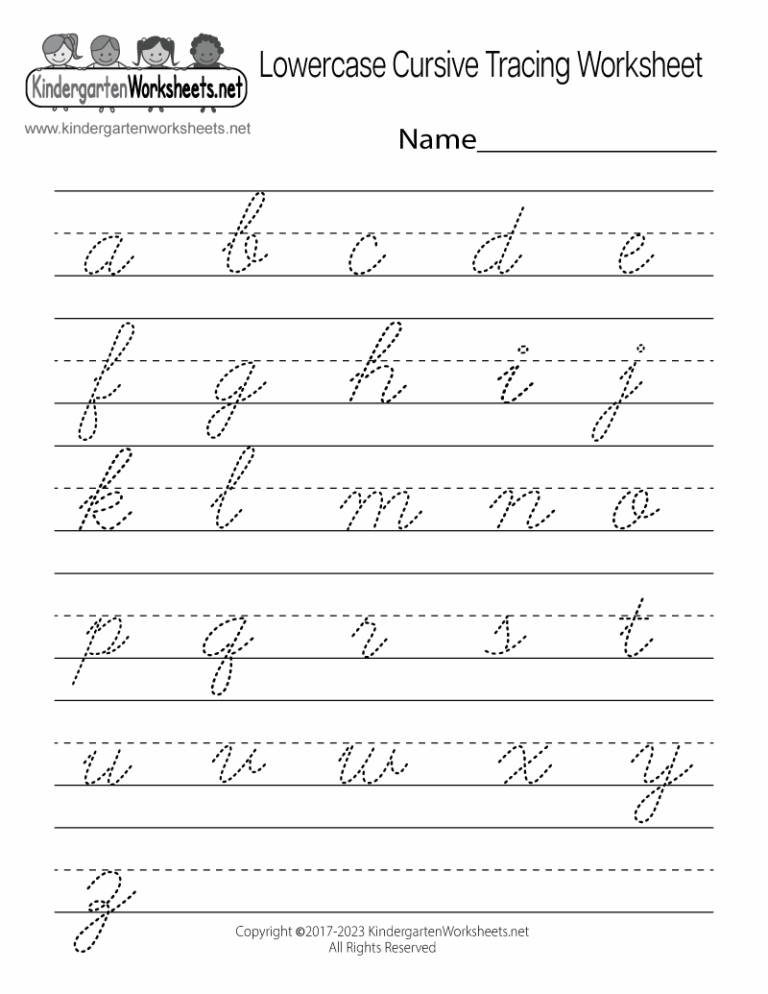 Lowercase Cursive Tracing Worksheet Free Printable Digital U0026 PDF Worksheets Library